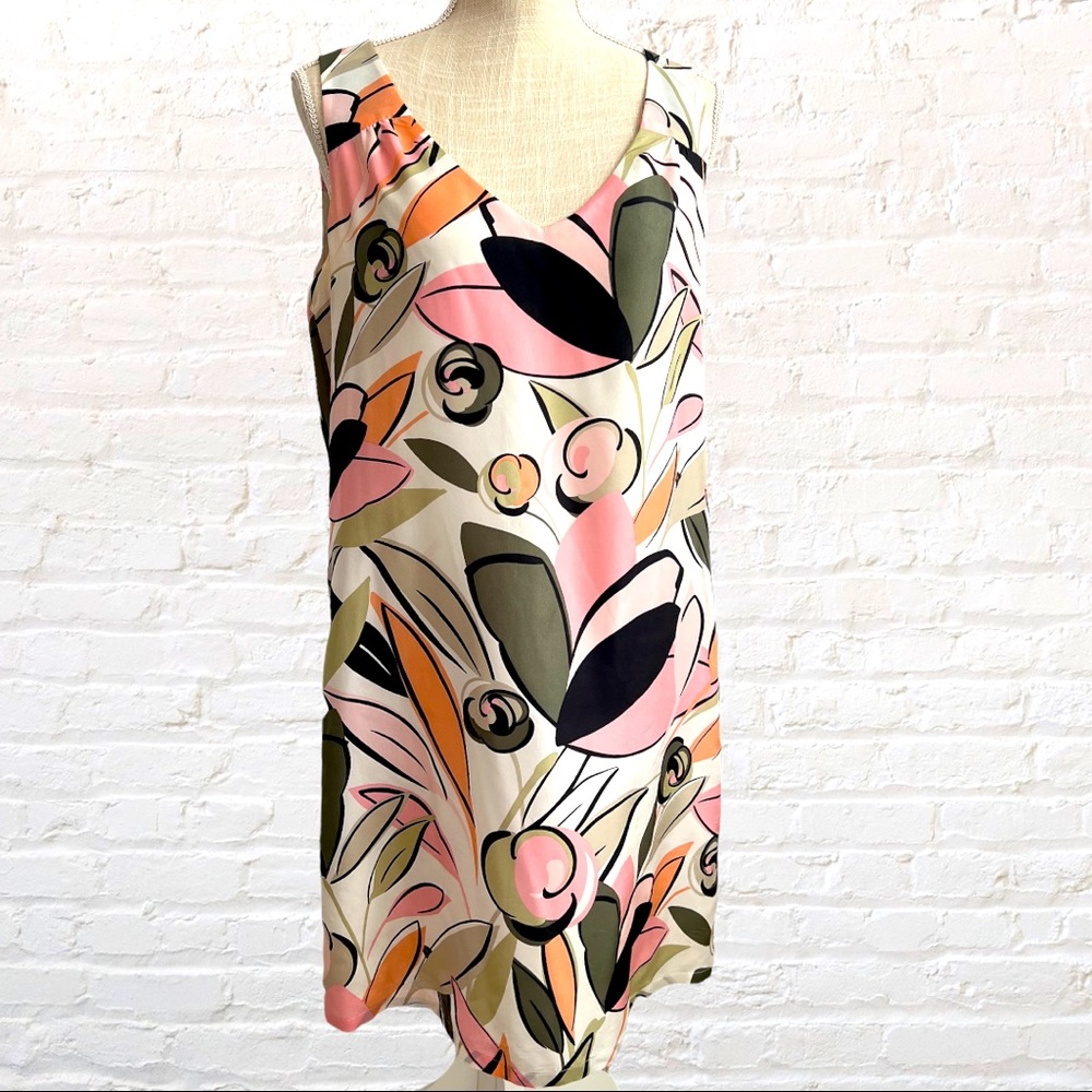Tommy Bahama Sleeveless Silk Tropical Print Sheath Dress